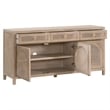 Essentials For Living Bella Antique Cane Wood Media Sideboard in Gray