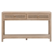 Essentials For Living Bella Antique Cane Wood Entry Console in Smoke Gray