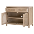Essentials For Living Bella Antique Cane Wood Media Cabinet in Smoke Gray