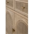 Essentials For Living Bella Antique Cane Wood Media Cabinet in Smoke Gray