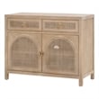 Essentials For Living Bella Antique Cane Wood Media Cabinet in Smoke Gray