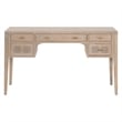 Essentials For Living Bella Antique Cane Wood Desk in Smoke Gray