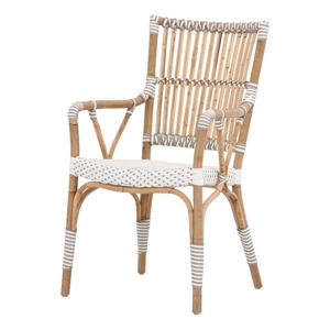 star international furniture the hamptons rattan arm chair in white (set of 2)