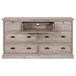 Essentials For Living Traditions Eden Wood 7-Drawer Media Dresser in Gray