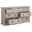 Essentials For Living Traditions Eden Wood 7-Drawer Media Dresser in Gray