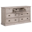 Essentials For Living Traditions Eden Wood 7-Drawer Media Dresser in Gray