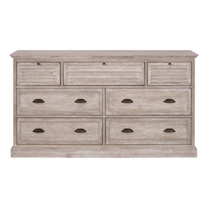 Essentials For Living Traditions Eden Wood 7-Drawer Media Dresser in Gray