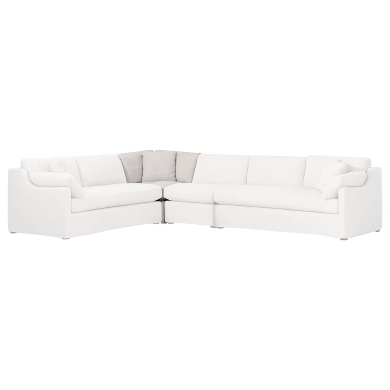 Essentials For Living Stitch & Hand Lena Fabric Corner Chair in Beige