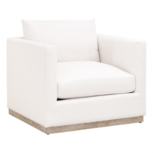star international furniture stitch & hand siena fabric sofa chair in ivory/gray