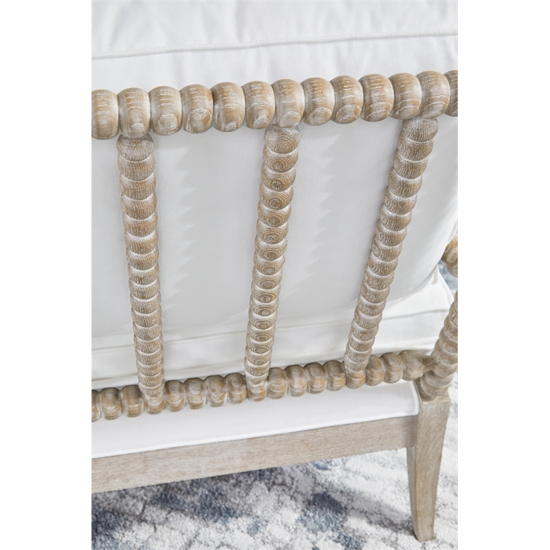 Essentials For Living Stitch & Hand Rouleau Fabric Chaise Lounge in White