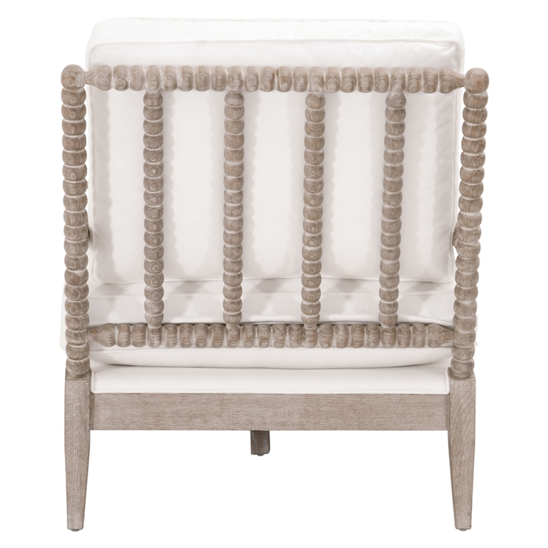 Essentials For Living Stitch & Hand Rouleau Fabric Chaise Lounge in White