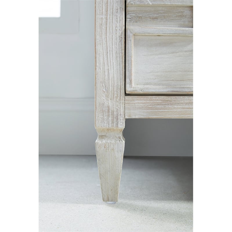 Essentials For Living Bella Antique Emerie Wood Entry Cabinet in White