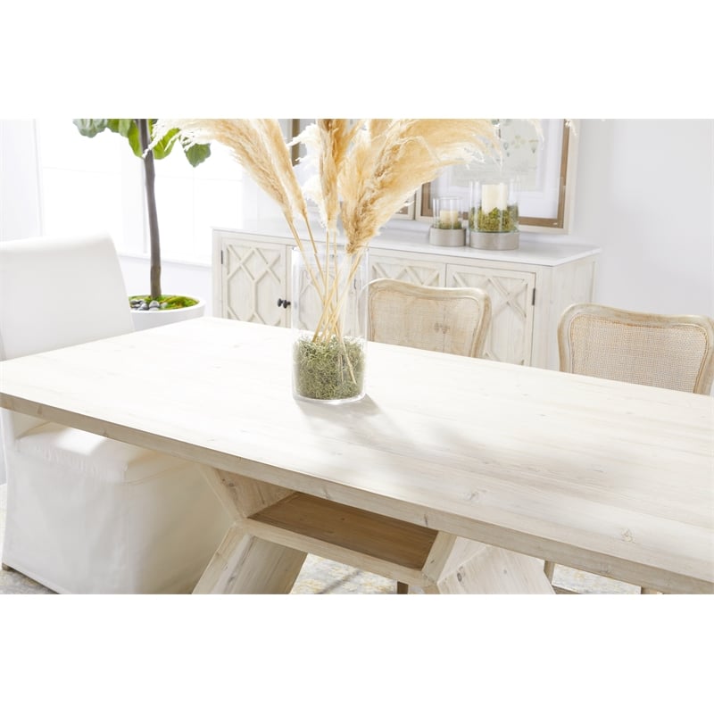 Essentials For Living Bella Antique Willow Wood Media Sideboard in White