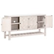 Essentials For Living Bella Antique Willow Wood Media Sideboard in White