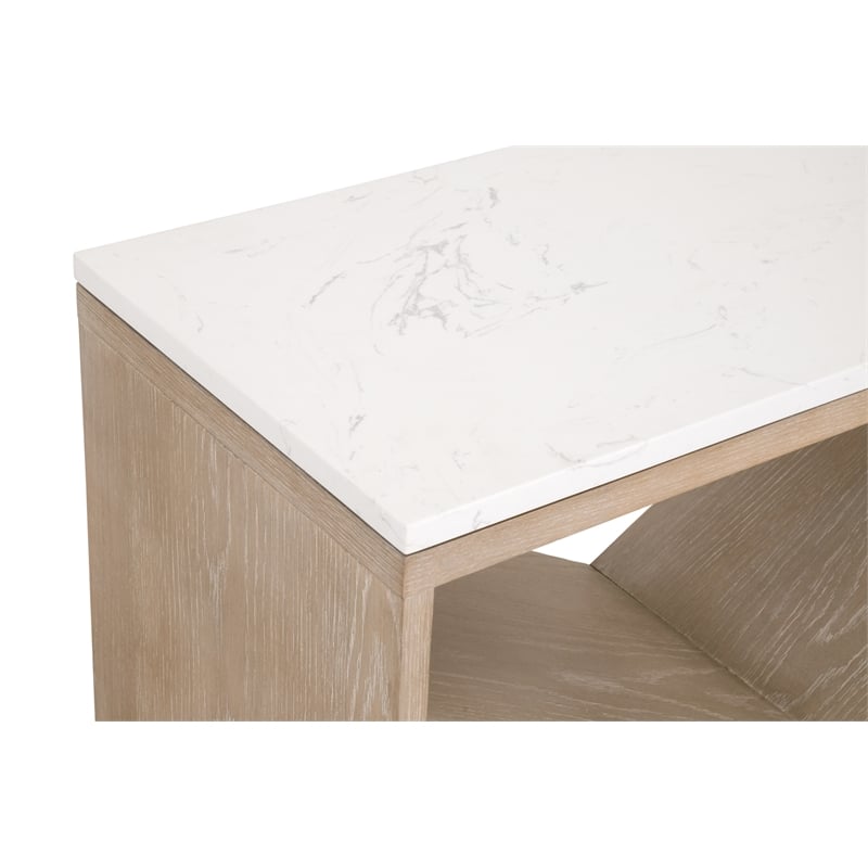 Essentials For Living Bella Antique Cellar Wood Console Table in Gray Oak
