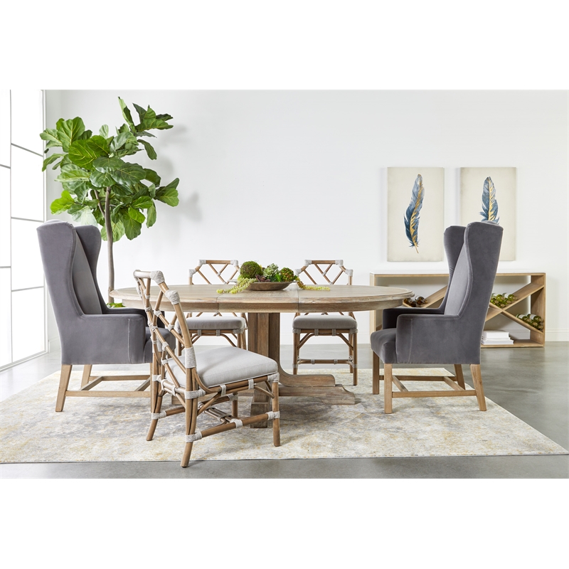 Essentials For Living Bella Antique Cellar Wood Console Table in Gray Oak