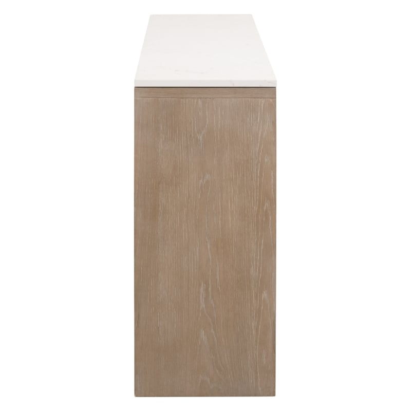 Essentials For Living Bella Antique Cellar Wood Console Table in Gray Oak