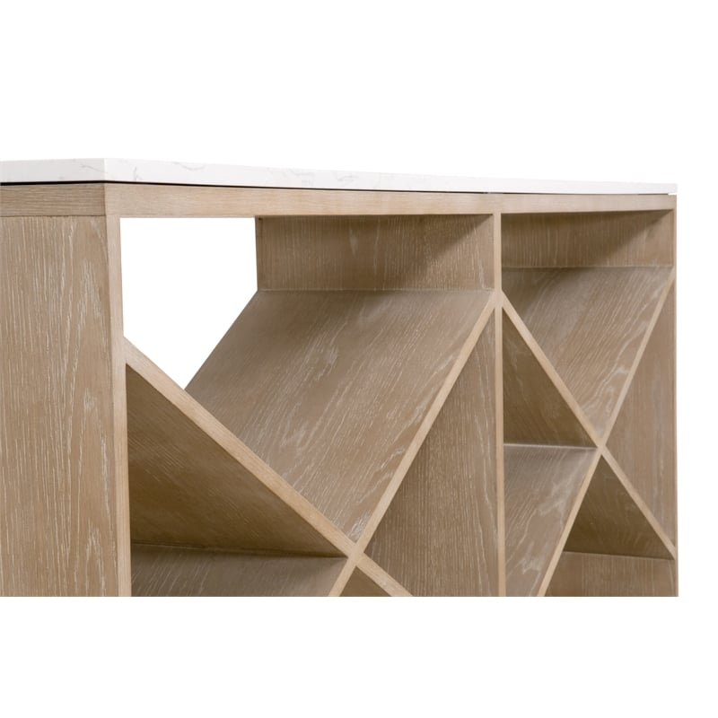 Essentials For Living Bella Antique Cellar Wood Console Table in Gray Oak