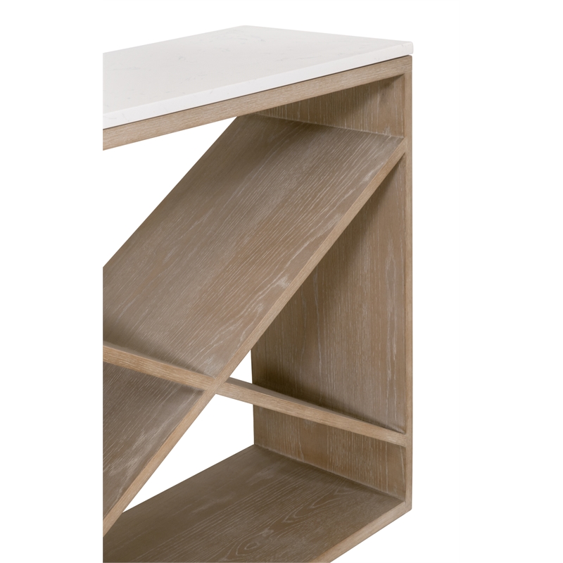 Essentials For Living Bella Antique Cellar Wood Console Table in Gray Oak