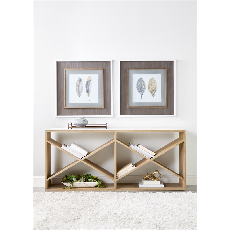 Essentials For Living Bella Antique Cellar Wood Console Table in Gray Oak