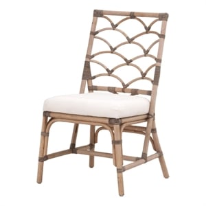 Essentials For Living Sel De Mer 20&quot Rattan Dining Chair in Gray (Set of 2)