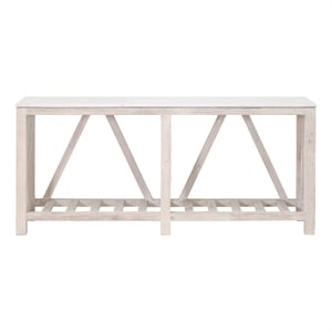 Essentials For Living Bella Antique Spruce Wood Console Table in White