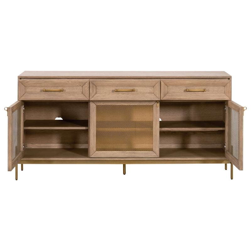 Essentials For Living Traditions Dwell Wood Media Sideboard in Honey Oak