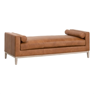 essentials for living stitch & hand keaton leather daybed in brown