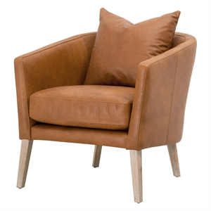 star international furniture stitch & hand gordon leather club chair in brown
