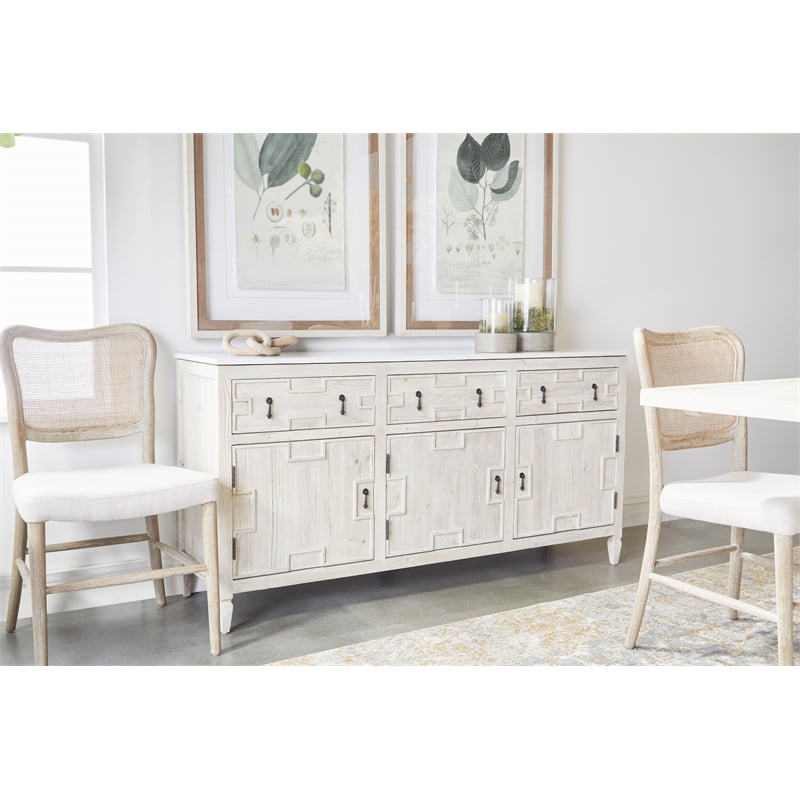 Essentials For Living Bella Antique Cinq Wood Link in White Wash Pine