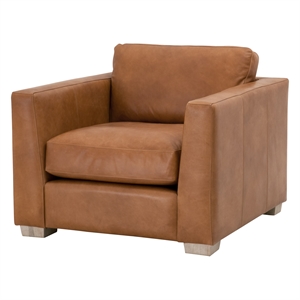 star international furniture stitch & hand hayden leather arm sofa chair - brown