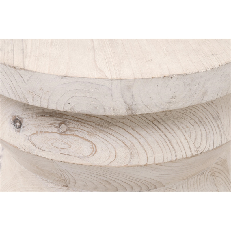 Essentials For Living Bella Antique Pier Wood Accent Table in White Wash