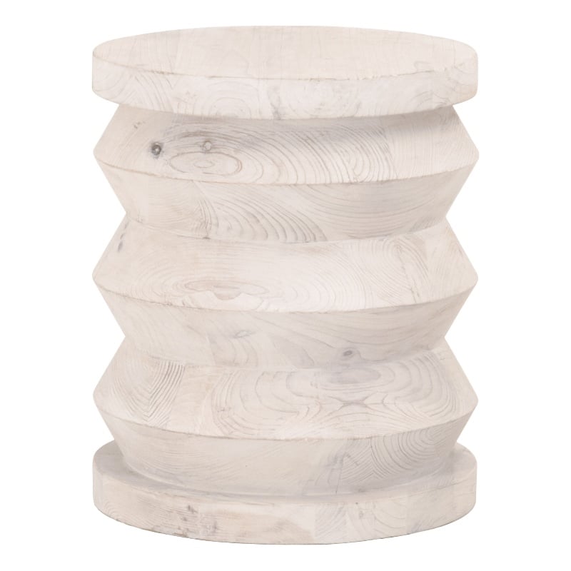 Essentials For Living Bella Antique Pier Wood Accent Table in White Wash
