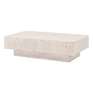 Essentials For Living Bella Antique Montauk Wood Coffee Table in White