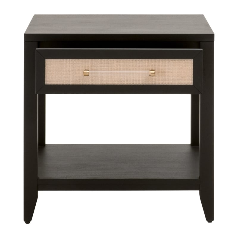 Essentials For Living Traditions Holland Wood Side Table in Black/Natural
