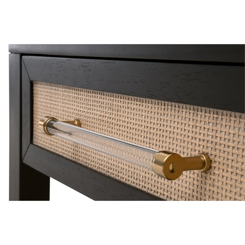 Essentials For Living Traditions Holland Wood Side Table in Black/Natural