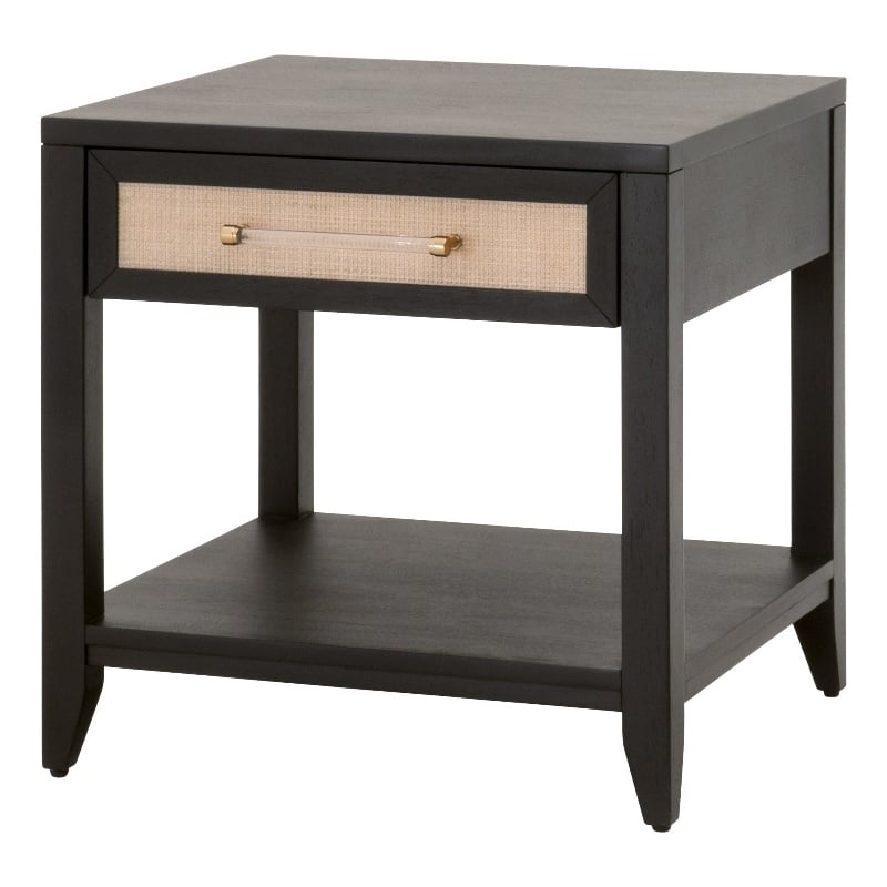 Essentials For Living Traditions Holland Wood Side Table in Black/Natural