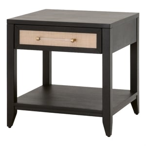 essentials for living traditions holland wood side table in black/natural