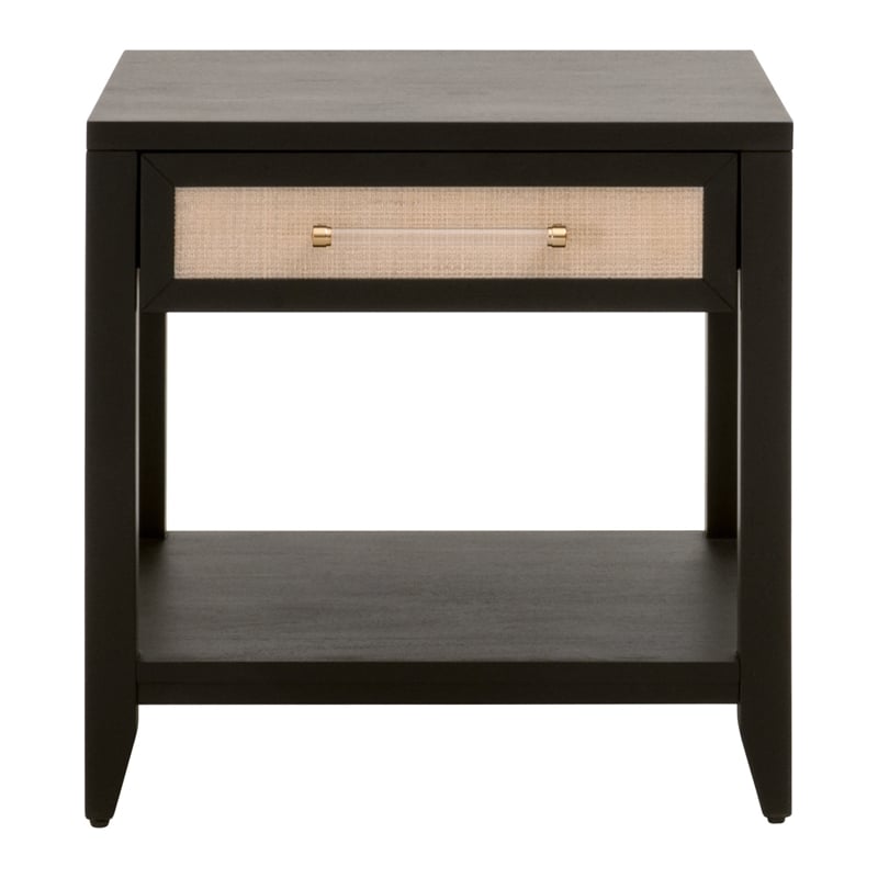 Essentials For Living Traditions Holland Wood Side Table in Black/Natural