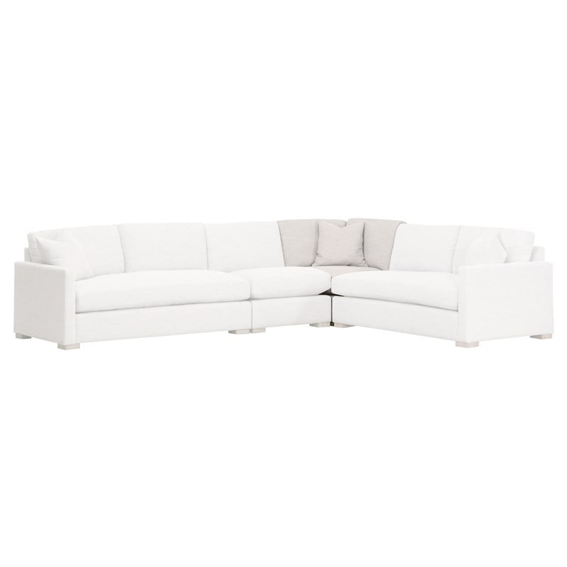 Essentials For Living Stitch & Hand Clara Fabric Corner Chair in Stone