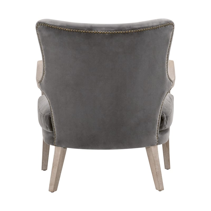 Essentials For Living Stitch & Hand Calvin Velvet Club Chair in Dove/Gray