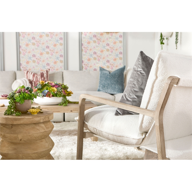 Essentials For Living Stitch & Hand Hamlin Fabric Club Chair - White/Gray