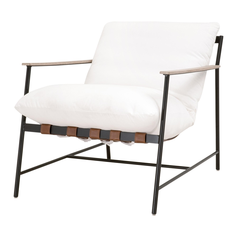 Essentials For Living Stitch & Hand Brando Fabric Club Chair in White