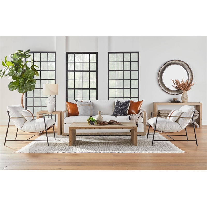 Essentials For Living Stitch & Hand Brando Fabric Club Chair in White