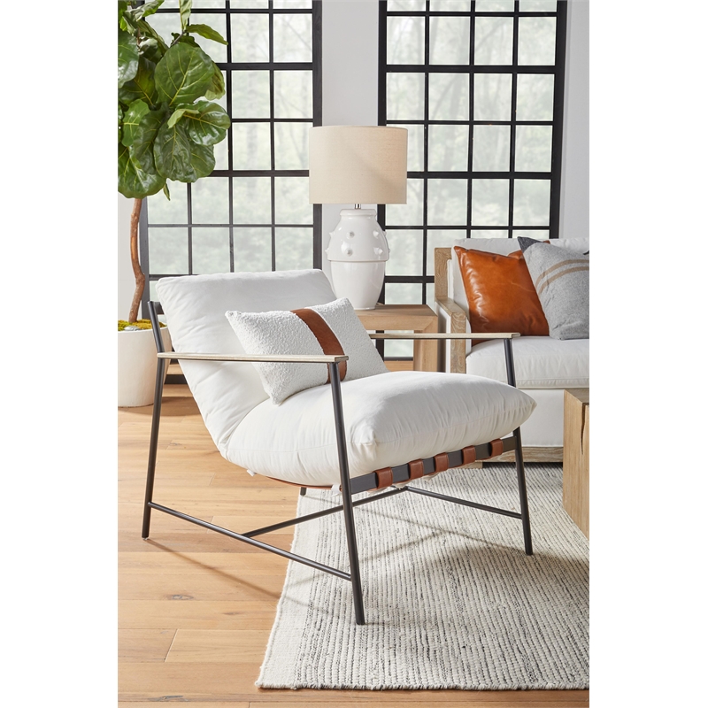 Essentials For Living Stitch & Hand Brando Fabric Club Chair in White