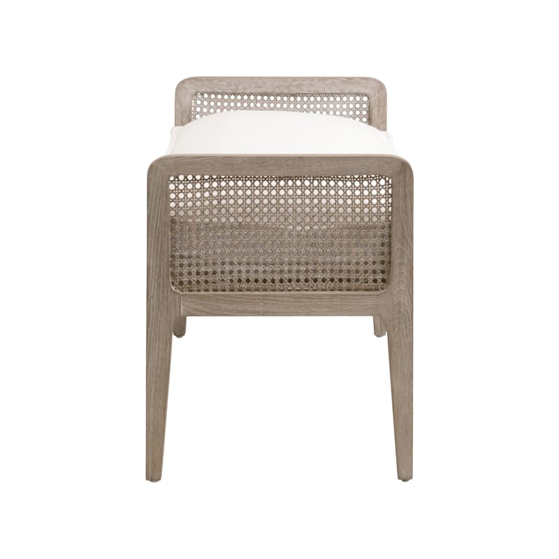 Essentials For Living Stitch & Hand Leone Fabric Bench in White/Gray