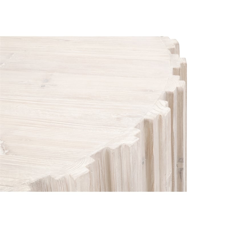 Essentials For Living Roma Transitional Wood Coffee Table in White Wash
