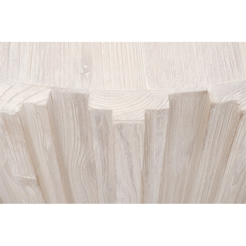 Essentials For Living Roma Transitional Wood Coffee Table in White Wash