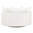 Essentials For Living Lourne Fabric Swivel Sofa Chair in Snow White