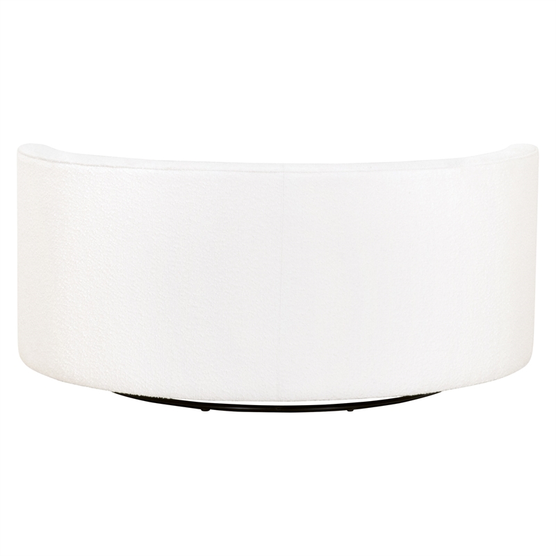 Essentials For Living Lourne Fabric Swivel Sofa Chair in Snow White